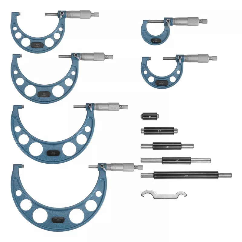 Outside Micrometer 0-1" 1"-2" 2"-3" 3"-4" 4"-6" Measuring Tool 6in1